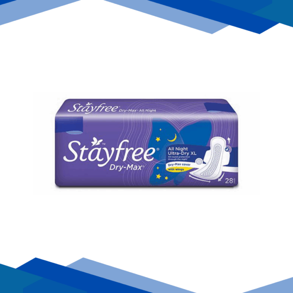 Stayfree Dry-Max All Night Ultra-Dry Wings (XL) 28's