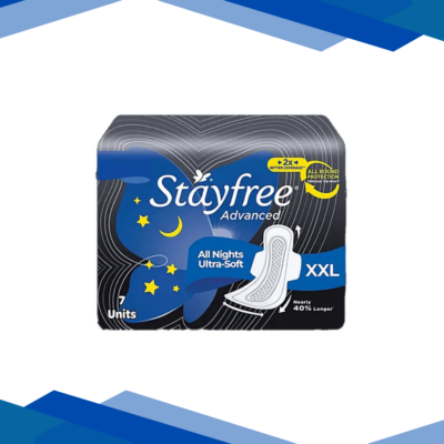 Stayfree Advanced All Nights Ultra-Soft Sanitary Pads (XXL) 7's