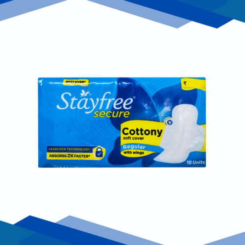 Stayfree Secure Cottony Soft Cover with Wings Sanitary Pads - Regular 18's