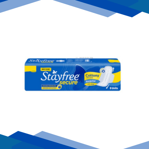 Stayfree Secure Cottony Soft Regular with Wings Sanitary Pad 6's