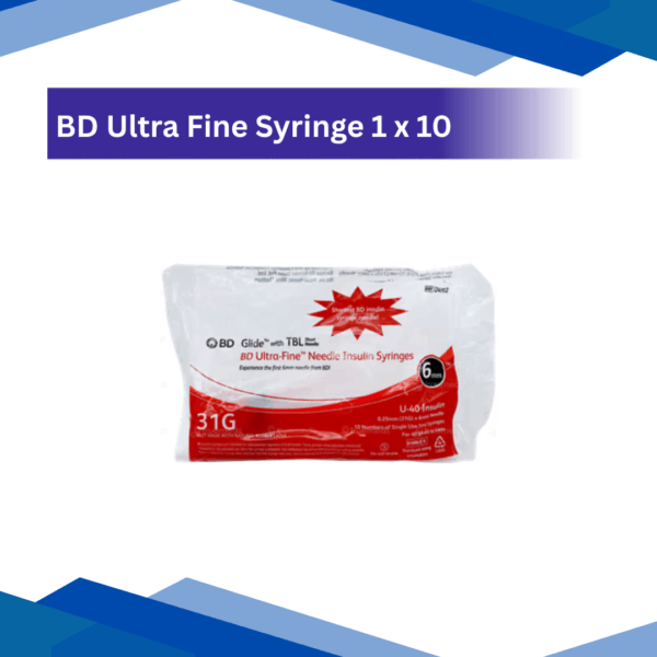 BD Ultra-Fine Needle Insulin Syringe 100U 31G 6mm