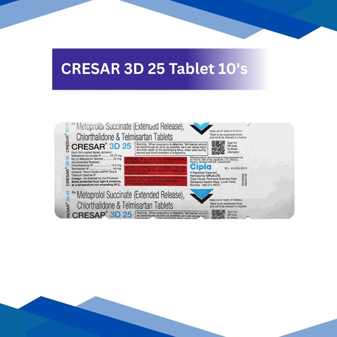 CRESAR 3D 25 Tablet 10's