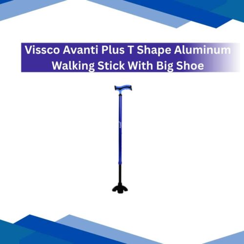 Vissco Avanti Plus T Shape Aluminum Walking Stick With Big Shoe