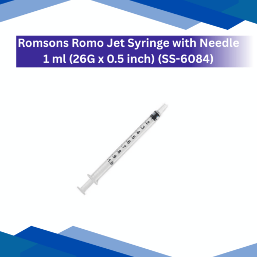 Romsons Romo Jet Syringe with Needle 1 ml (26G x 0.5 inch ) (SS-6084)
