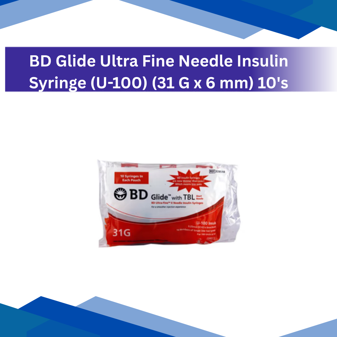 BD Glide Ultra Fine Needle Insulin Syringe (U-100) (31 G x 6 mm) 10's