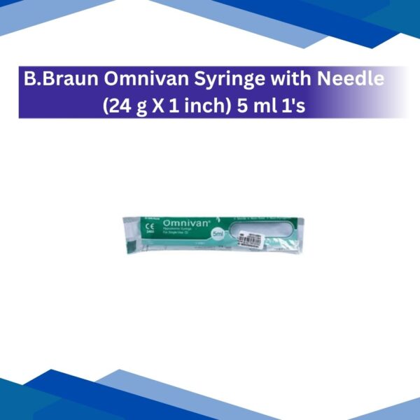B Braun Omnivan Syringe with Needle (24G x 1 in) 5 ml 1's
