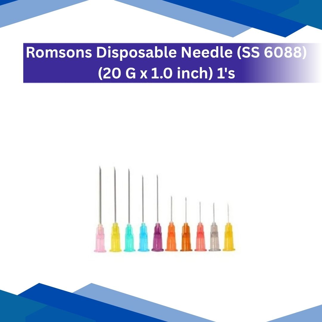 Romsons Disposable Needle (SS 6088) (20G x 1.0 in) 1's