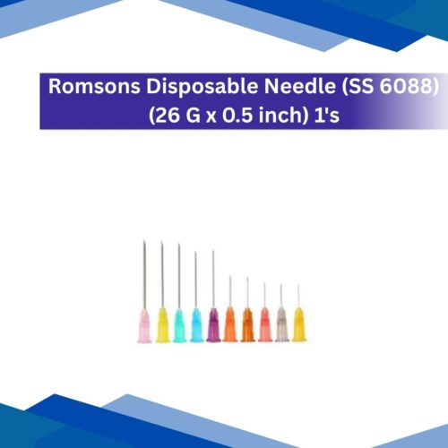 Romsons Disposable Needle (SS 6088) (26G x 0.5 in) 1's