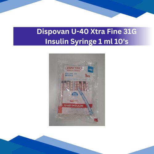 Dispovan U-40 Xtra Fine 31G Insulin Syringe 1 ml 10's