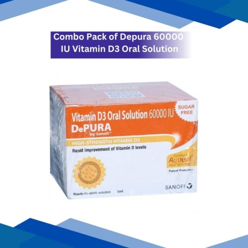 Combo Pack of Depura 60000 IU Vitamin D3 Oral Solution Sugar Free (5ml) & Depura Kids Nano Drop (15ml)