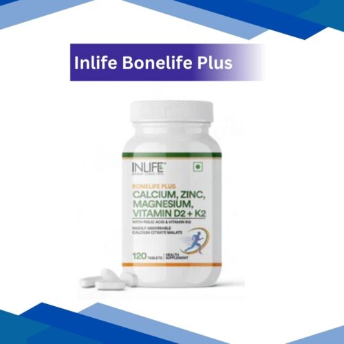 Inlife Bonelife Plus | With Calcium, Zinc Magnesium, Vitamin D2+K2 with Folic Acid for Bone Health | Tablet