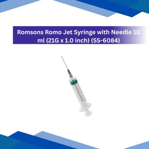 Romsons Romo Jet Syringe with Needle 10 ml (21G x 1.0 in) (SS-6084)