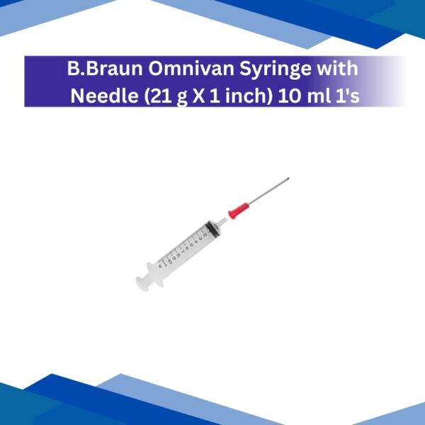 B Braun Omnivan Syringe with Needle (21g x 1 in) 10 ml 1's