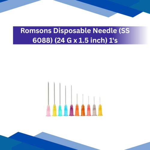 Romsons Disposable Needle (SS 6088) (24 G x 1.5 in ) 1's