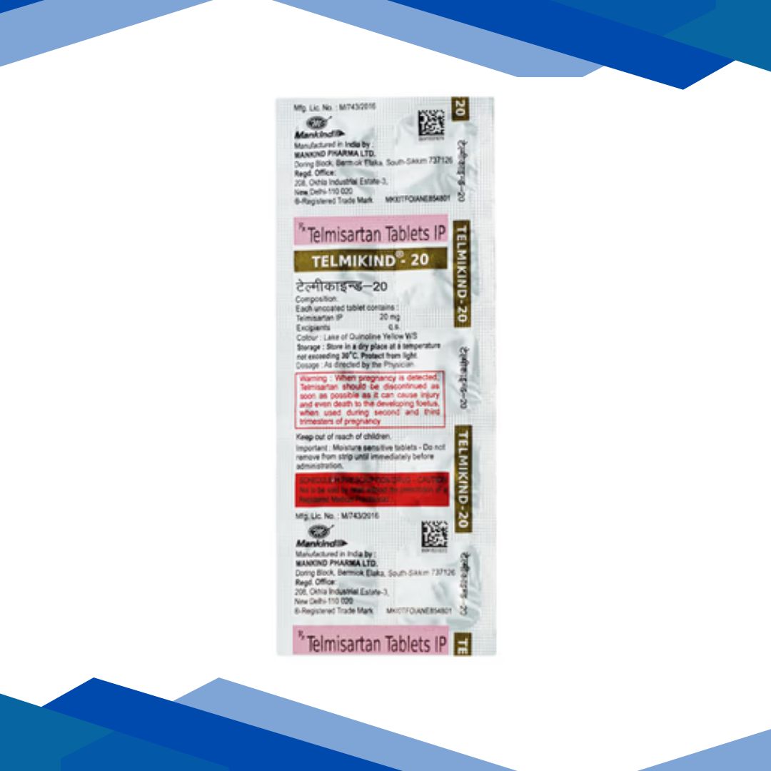 Telmikind 20mg Tablet 10'S