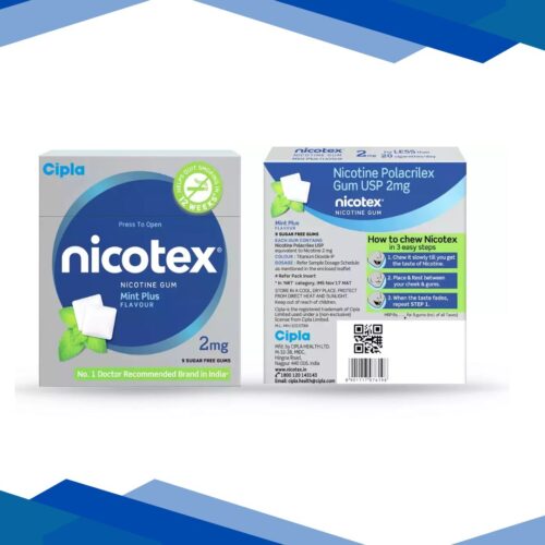 Nicotex 2mg Sugar Free Nicotine Gum - Mint Plus 12's