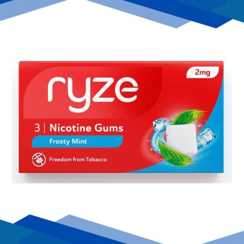 Ryze Nicotine Gum 2mg (Frosty Mint) | 3 Gums Smoking Cessations (Pack of 20)
