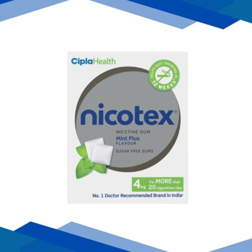 NICOTEX MINT PLUS FLAVOUR SUGAR FREE GUMS 4mg Tablet 12's