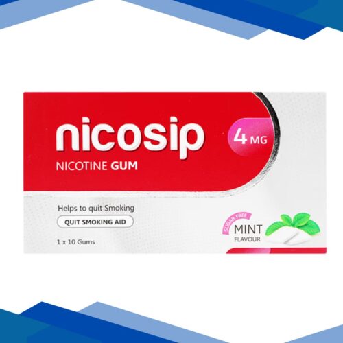 NICOSIP 4 MG SUGAR FREE MINT FLAVOUR Gum 10's