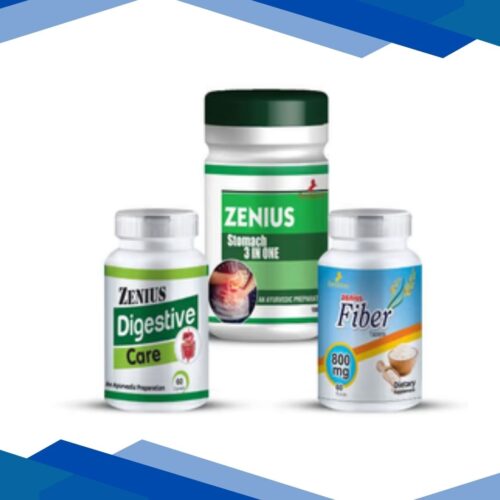 Zenius Digestive Care Capsule 60's + Stomach 3 in One Powder 100 gm + Fiber 800 mg Tablet 60's 1's