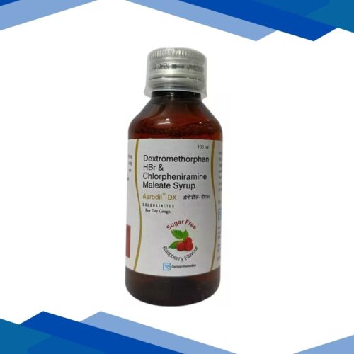 Aerodil DX Sugar Free Raspberry Flavour Dry Cough Syrup 100ml