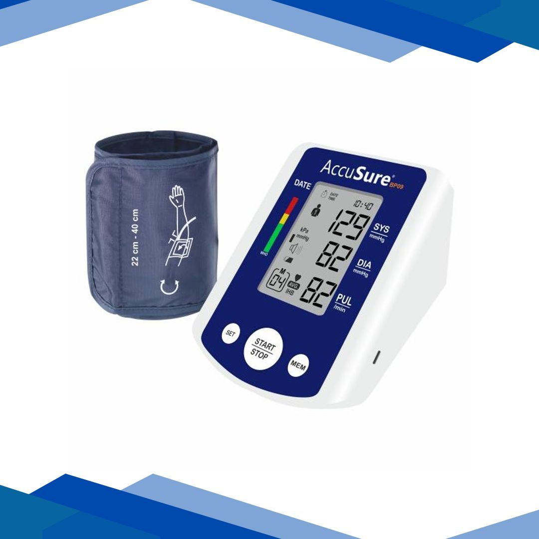 AccuSure Automatic Digital Blood Pressure Monitor – Grey (BP09) 1’s