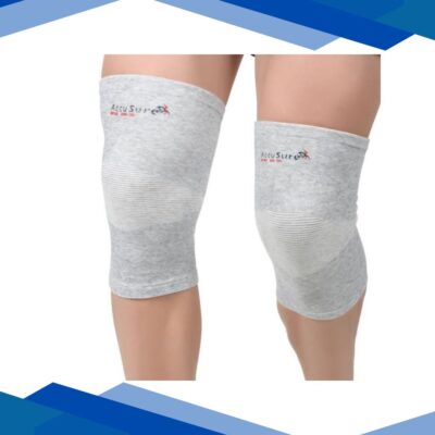 AccuSure Orthopedic Pain Relief Bamboo Yarn Knee Cap – Gray (M) 1’s