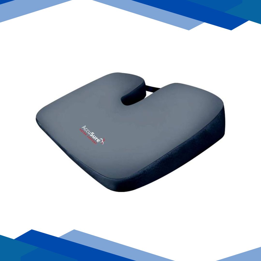 AccuSure PU Foam Coccyx Cushion (Blue) 1’s