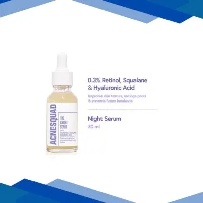 Acne Squad Knight Serum with 0.3% Retinol + Squalane + Hyaluronic Acid 30 ml