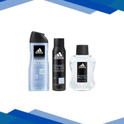 Adidas Dynamic Pulse Eau De Toilette 100ml + Deodorant Spray 150ml + 3-In-1 Shower Gel 400ml 3’s