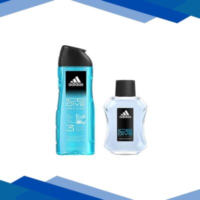 Adidas Ice Dive Eau De Toilette 100ml + 3-In-1 Shower Gel 400ml 2’s