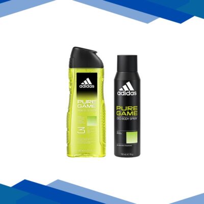 Adidas Pure Game Deodorant Spray 150ml + 3-In-1 Shower Gel 400ml 2’s