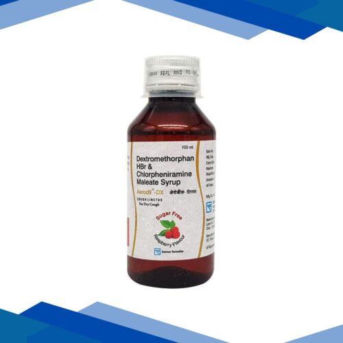 Aerodil DX Sugar Free Raspberry Flavour Dry Cough Syrup 100ml