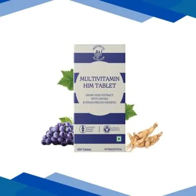 Aesthetic Nutrition Multivitamin Him With Grape Seed Extract, Ginger, And Panax Pseudo Ginseng For Energy, Vitality 30 Tablets 1’s