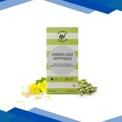 Aesthetic Nutrition Omega 3 6 9 Softgels Triple Omega Formula With Evening Primrose, Fish Oil, And Pumpkin Seed Oil For Heart, Skin 60 Softgels 1’s