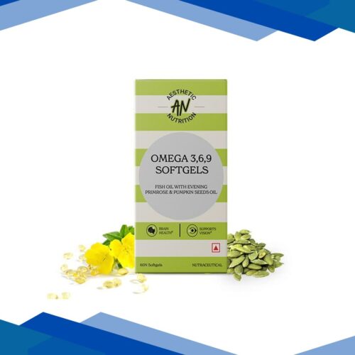 Aesthetic Nutrition Omega 3 6 9 Softgels Triple Omega Formula With Evening Primrose, Fish Oil, And Pumpkin Seed Oil For Heart, Skin 60 Softgels 1’s