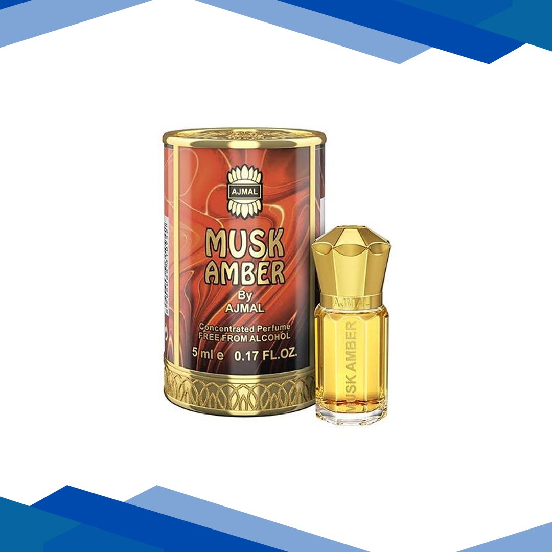 Ajmal Musk Amber Concentrated Perfume Free From Alcohol for Men 5 ml