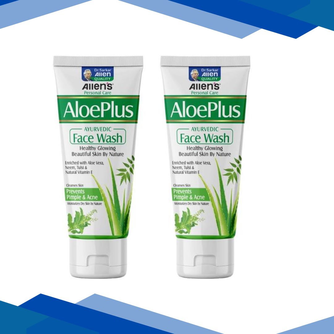 Allen Aloe Plus Face Wash 100 gm (Pack Of 2)