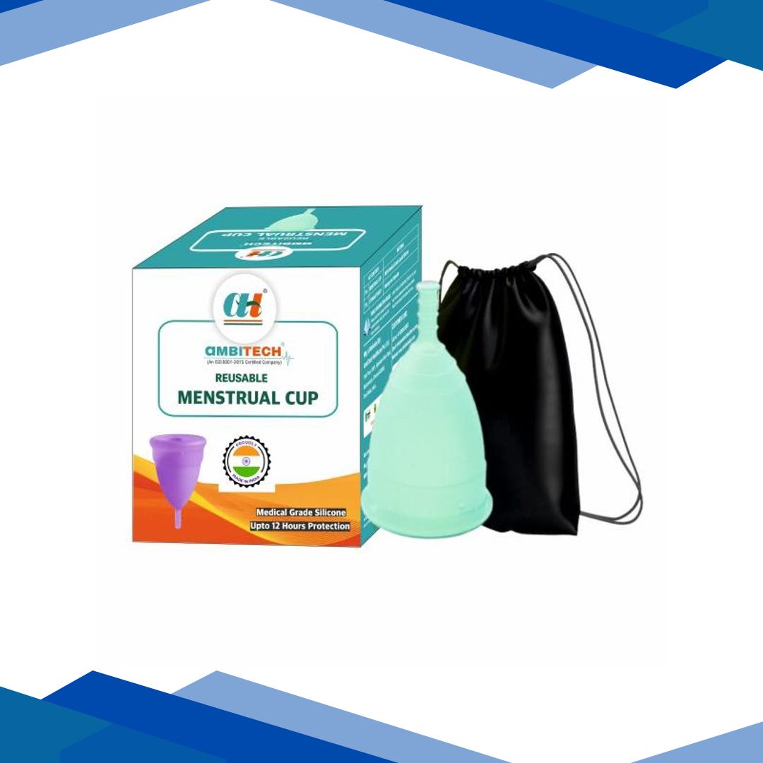 AmbiTech Reusable Menstrual Cup for Women with Pouch (M) 1’s