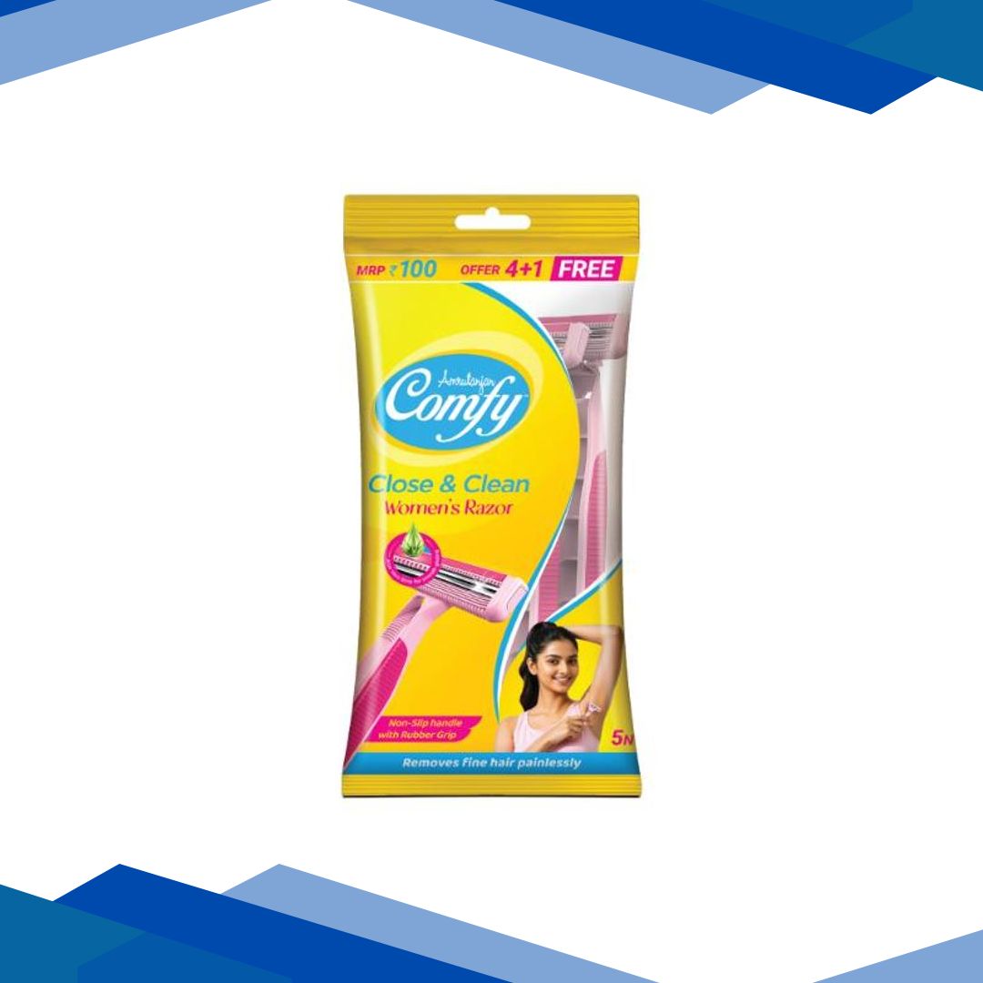 Amrutanjan Comfy Close & Clean Women’s Razor (Pack 4 + 1 Free) 5’s