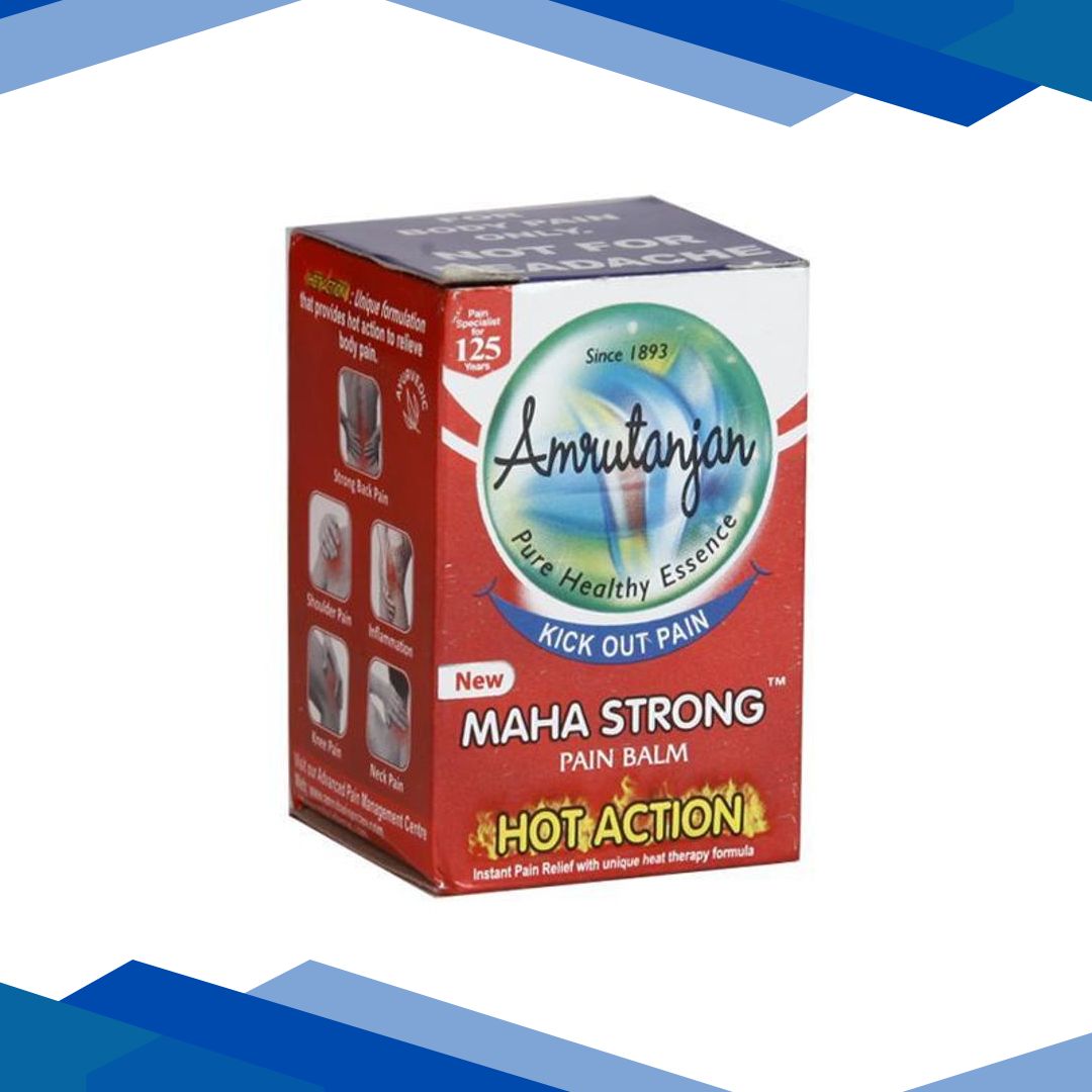 Amrutanjan Maha Strong Pain Balm – Hot Action 8 ml