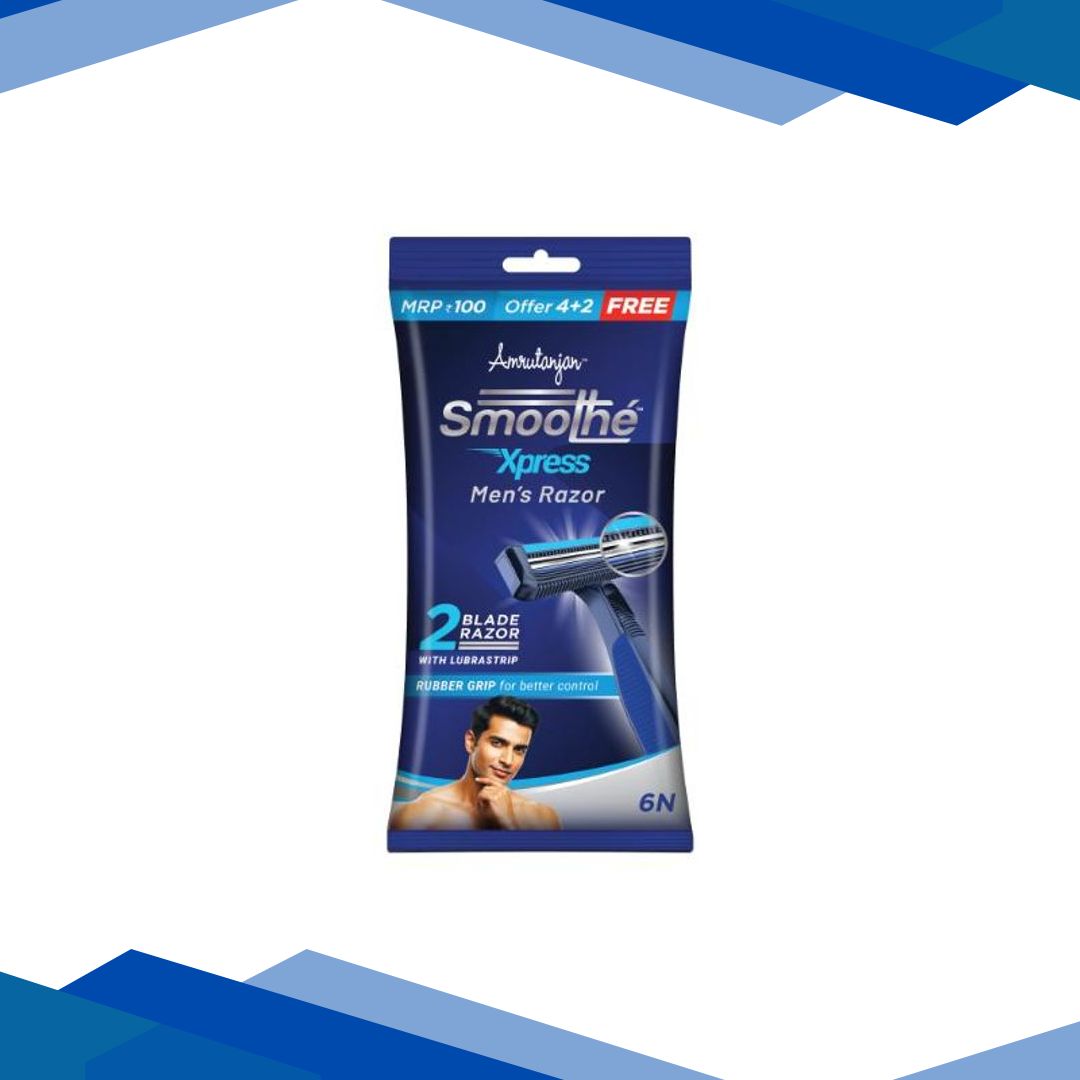 Amrutanjan Smoothe Xpress Men’s Blade Razor (Pack 4 + 2 Free) 6’s