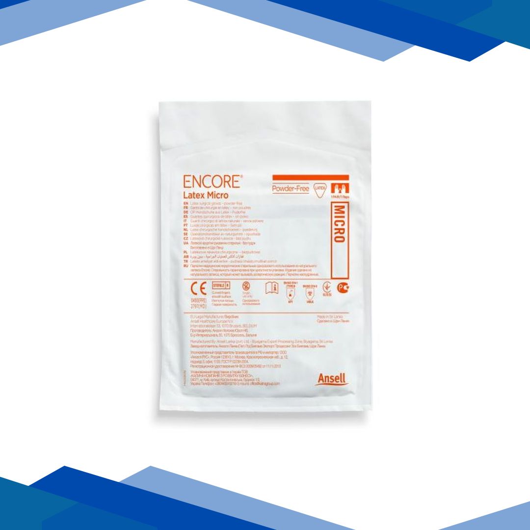 Ansell Encore Latex Micro Powder Free Gloves (7.0) (1 Pair)