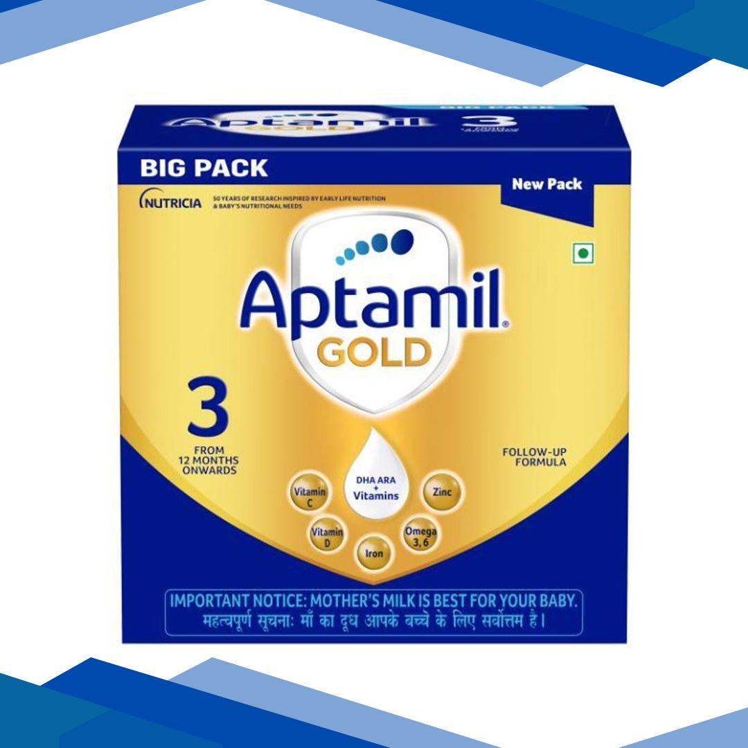 Aptamil Gold 3 Follow Up Infant Formula Stage 3 Powder (After 12 months) (Pack of 3 x 400 g) 1.2 kg