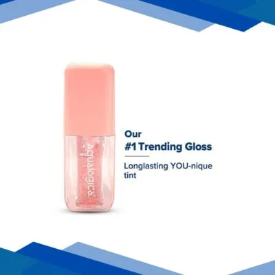 Aqualogica Plump + Pouty Li-PH Gloss – Peach Vanilla Lip Gloss with Strawberry and Hyaluronic Acid 5 ml