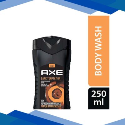 Axe Dark Temptation Dark Chocolate Scent Parfuk De Chocolate Noir 3 In 1 Body Face and Hair Wash 250ml