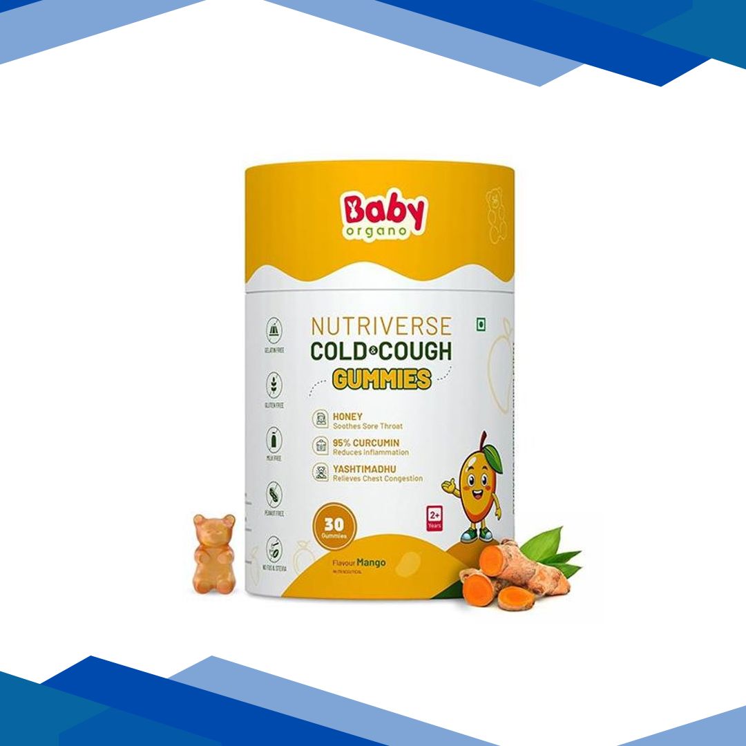 BabyOrgano Nutriverse Cold & Cough Gummies – Mango (2+ Years) 30’S