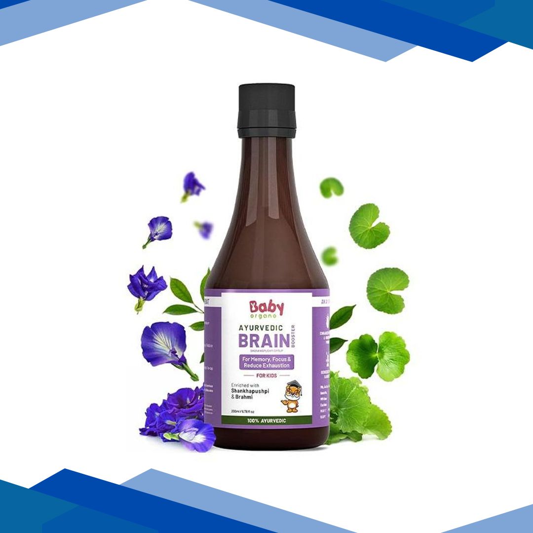 BabyOrgano Shankhpushpi & Brahmi Brain Booster Syrup for Kids 200 ml
