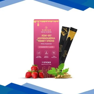 Bargad KSM-66 Ashwagandha Honey Sticks – Strawberry Flavour 7’s