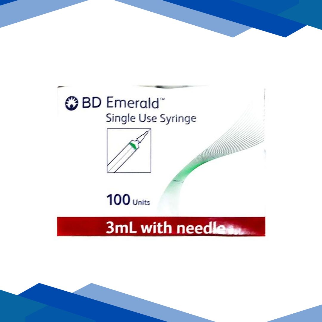 BD Emerald Single Use Syringe 3 ml With Needle 24G